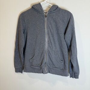 Hanna Andersson Sherpa Lined Zip Up Hoodie Gray Kids Size 12 150cm